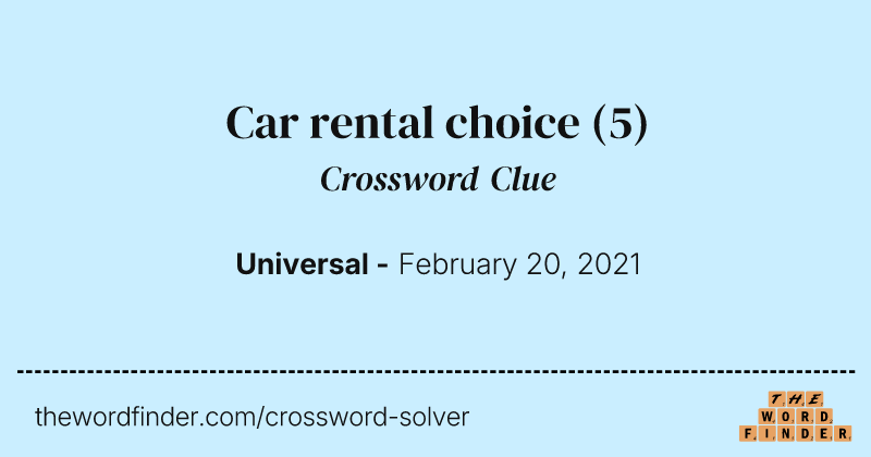 Car rental choice crossword clue image
