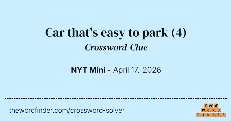 Car that's easy to park crossword clue image