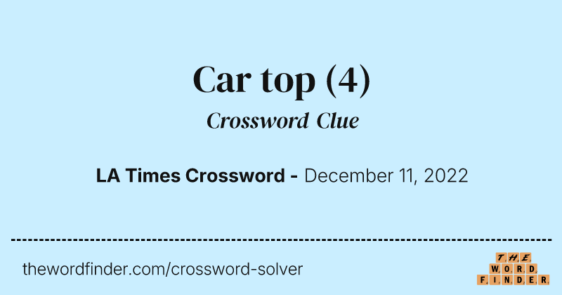Car top crossword clue image