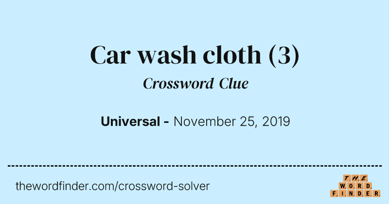 Car wash cloth crossword clue image