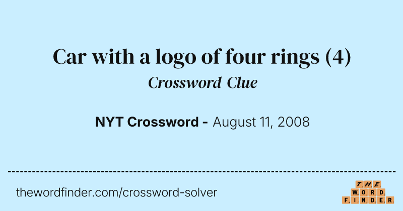 Car with a logo of four rings crossword clue image