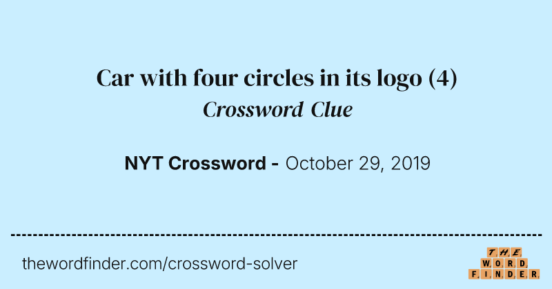 Car with four circles in its logo crossword clue image