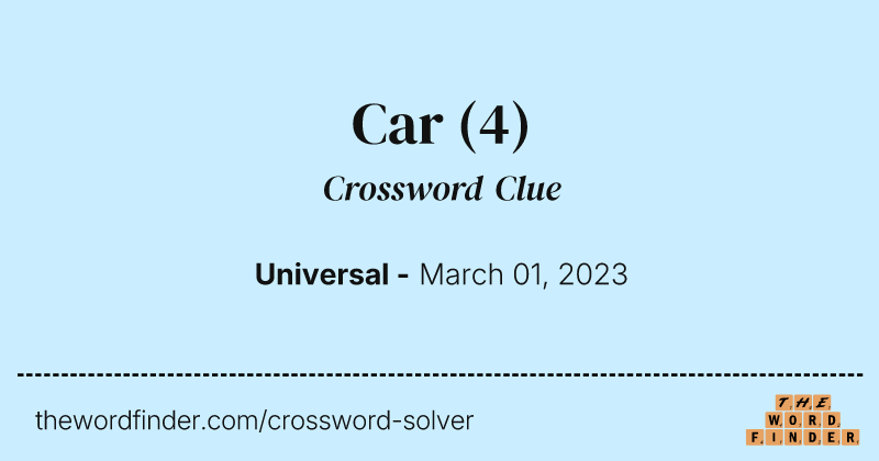 Car crossword clue image