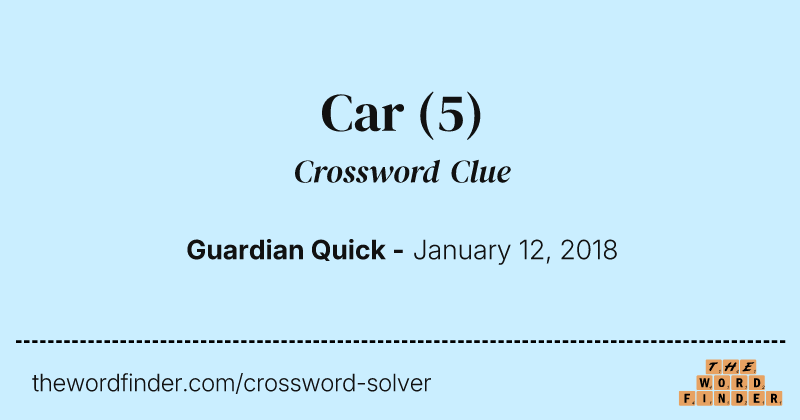 Car crossword clue image