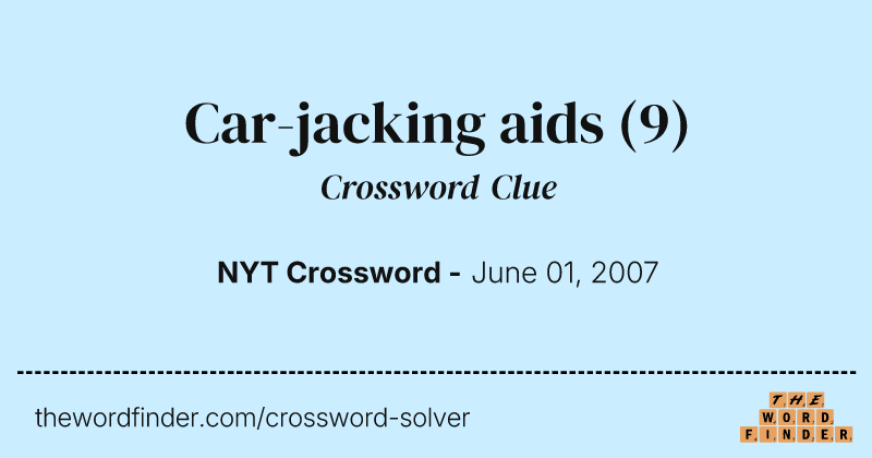 Car-jacking aids crossword clue image