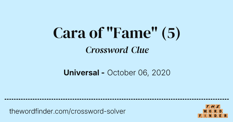 Cara of "Fame" crossword clue image