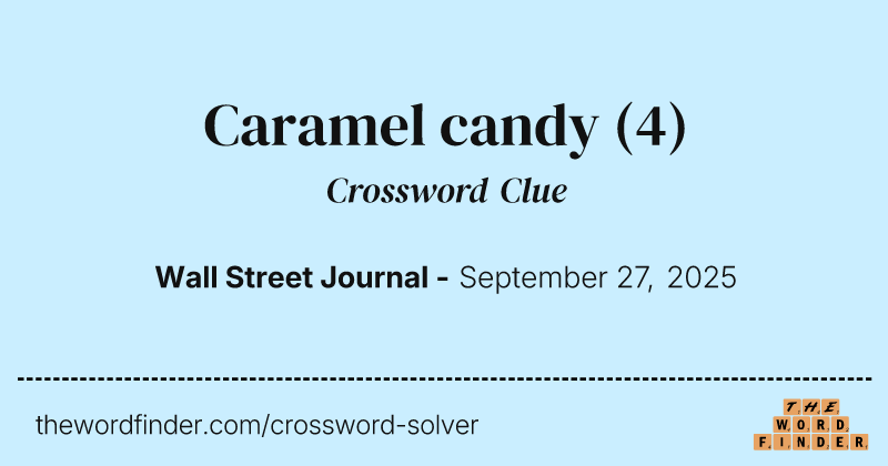 Caramel candy crossword clue image