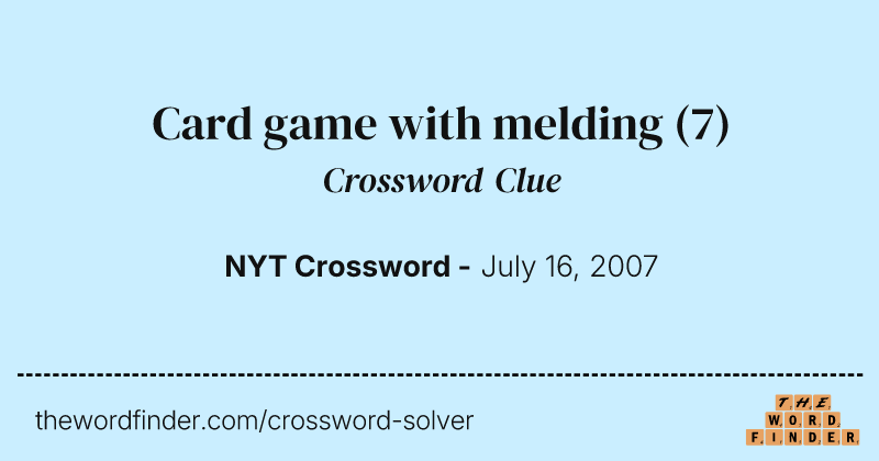 Card game with melding crossword clue image