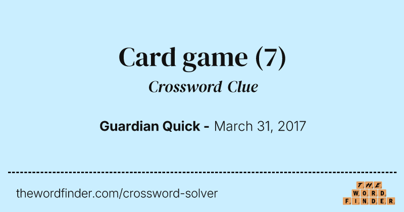 Card game crossword clue image
