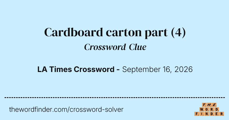 Cardboard carton part crossword clue image