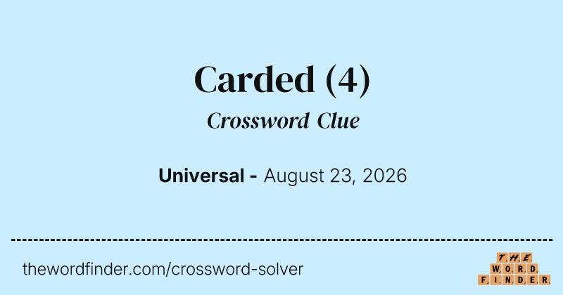 Carded crossword clue image