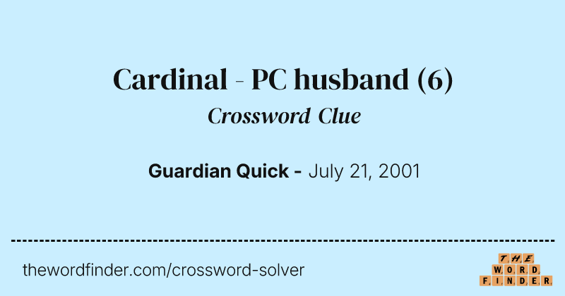 Cardinal - PC husband crossword clue image