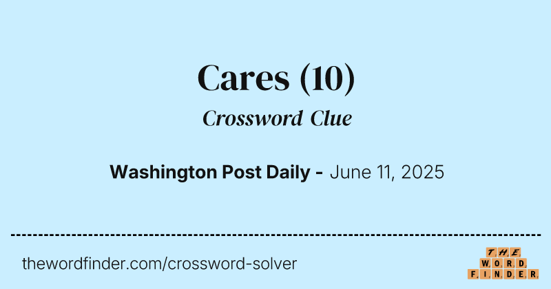 Cares crossword clue image