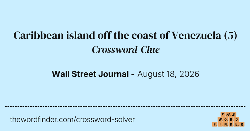 Caribbean island off the coast of Venezuela crossword clue image