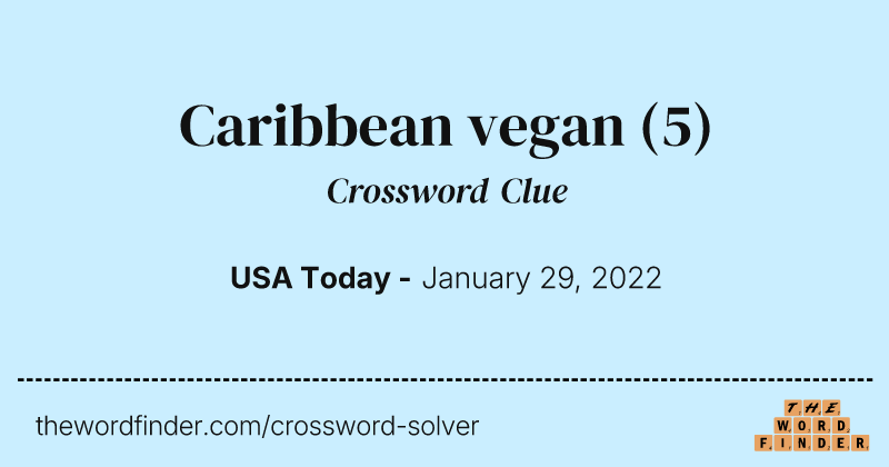 Caribbean vegan crossword clue image