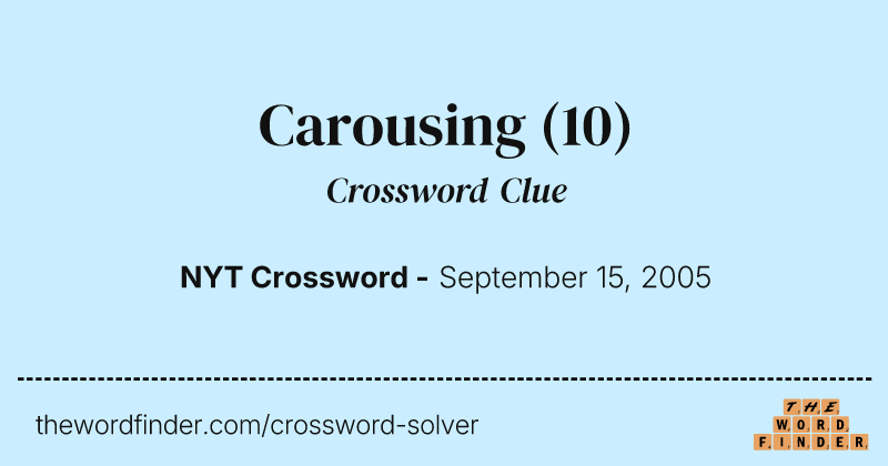 Carousing crossword clue image