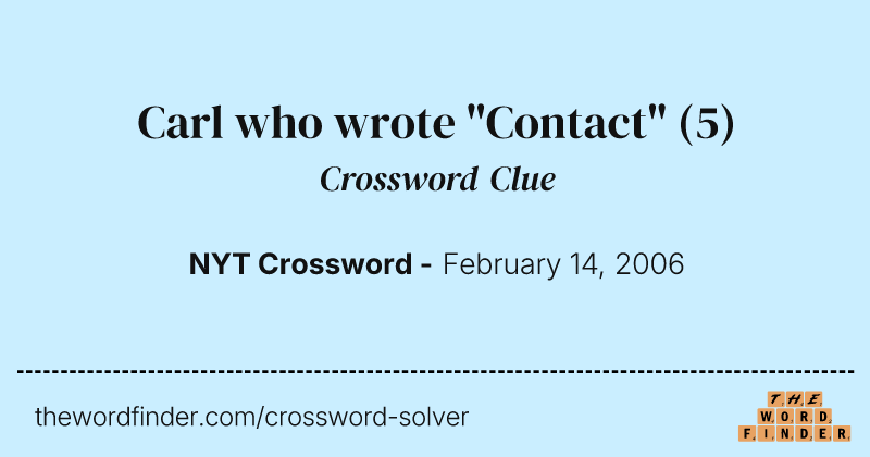 Carl who wrote "Contact" crossword clue image