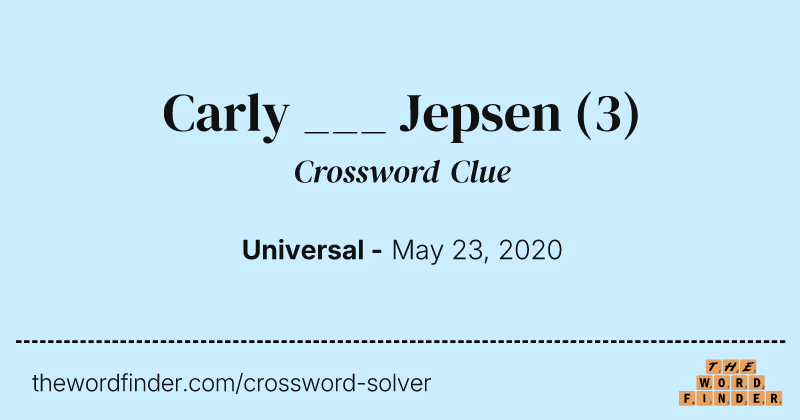 Carly ___ Jepsen crossword clue image
