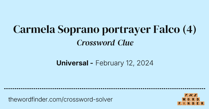 Carmela Soprano portrayer Falco crossword clue image