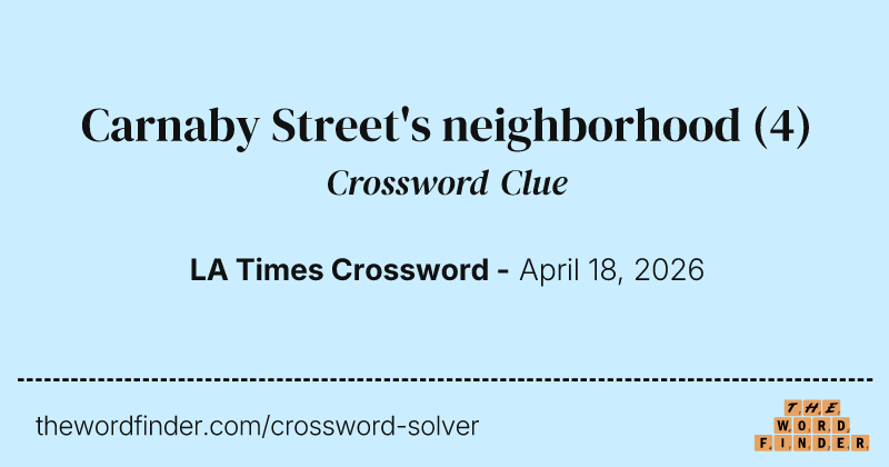 Carnaby Street's neighborhood crossword clue image