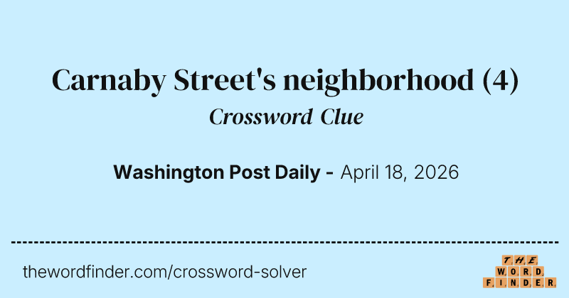 Carnaby Street's neighborhood crossword clue image