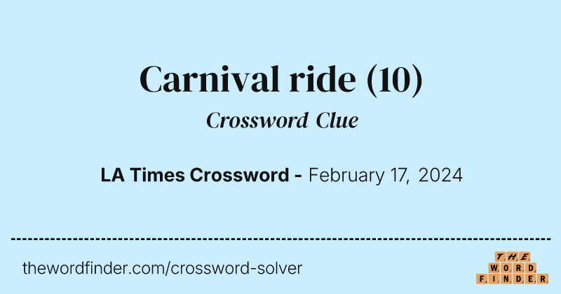 Carnival ride crossword clue image