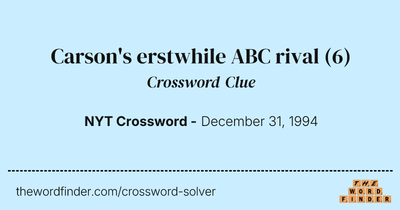 Carson's erstwhile ABC rival crossword clue image