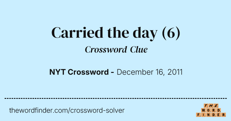 Carried the day crossword clue image