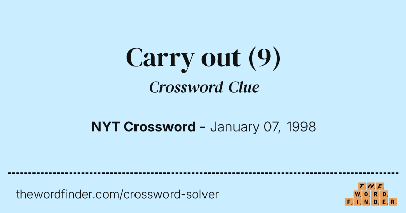 Carry out crossword clue image