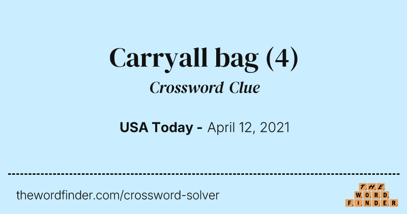 Carryall bag crossword clue image