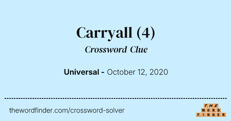 Carryall crossword clue image