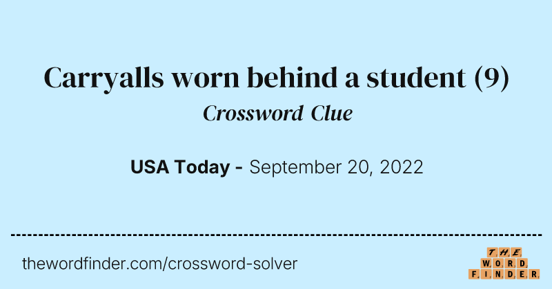 Carryalls worn behind a student crossword clue image