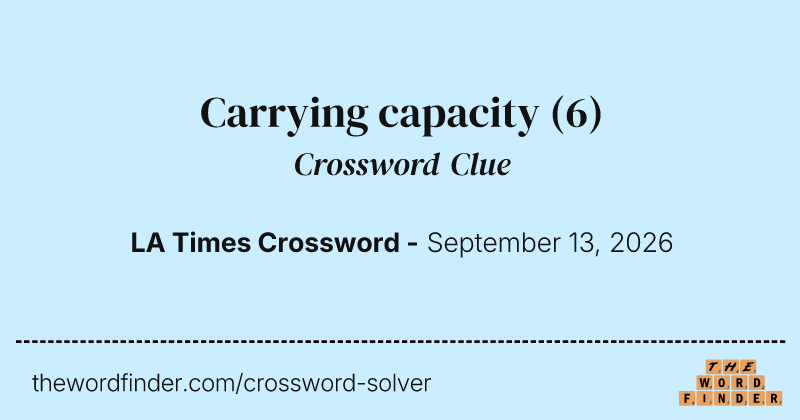 Carrying capacity crossword clue image