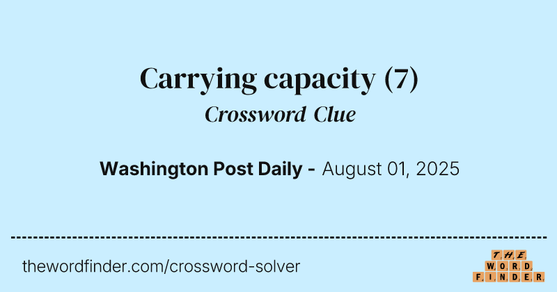 Carrying capacity crossword clue image