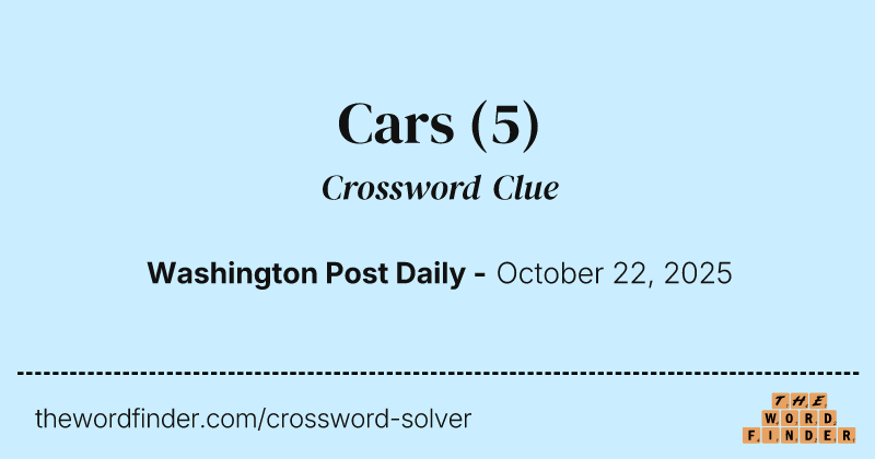 Cars crossword clue image