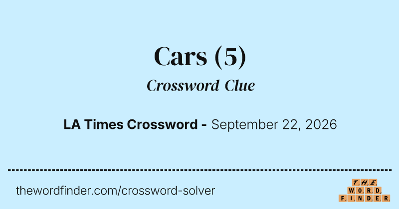 Cars crossword clue image