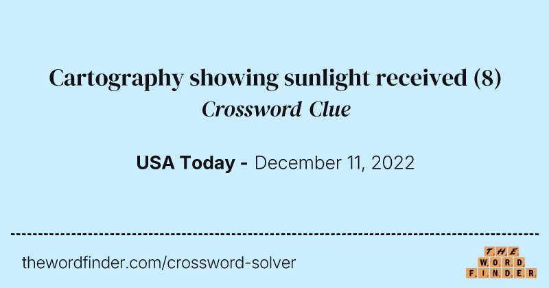 Cartography showing sunlight received crossword clue image