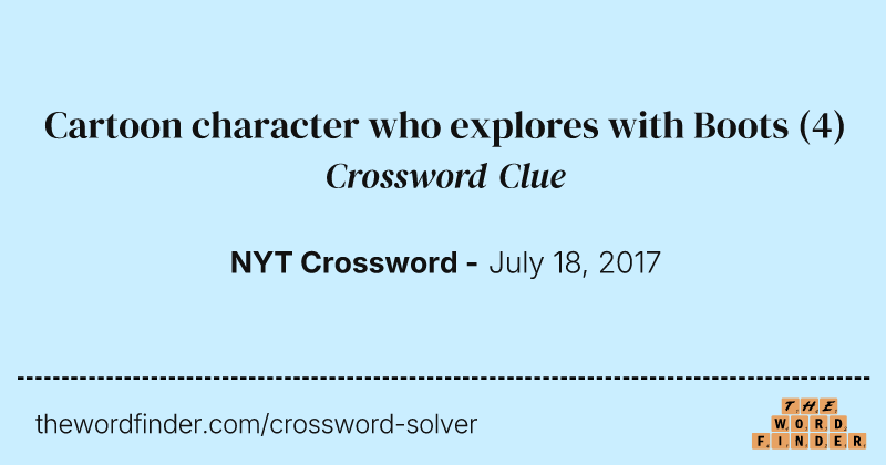 Cartoon character who explores with Boots crossword clue image