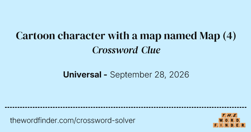 Cartoon character with a map named Map crossword clue image