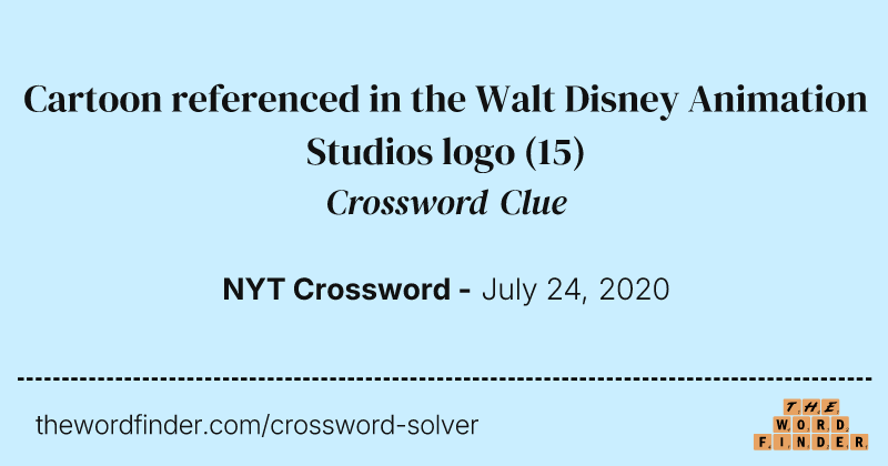 Cartoon referenced in the Walt Disney Animation Studios logo crossword clue image