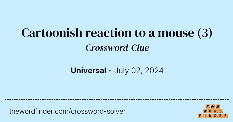 Cartoonish reaction to a mouse crossword clue image