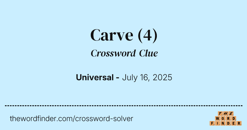 Carve crossword clue image