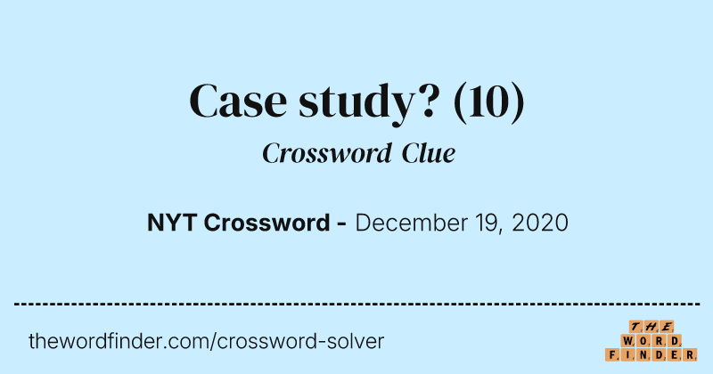 Case study? crossword clue image