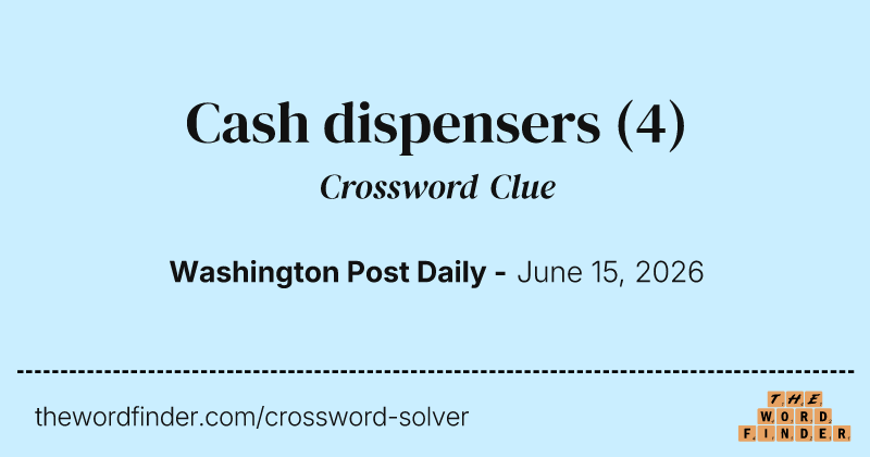 Cash dispensers crossword clue image