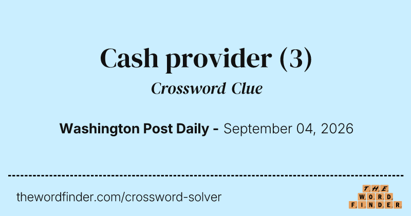 Cash provider crossword clue image