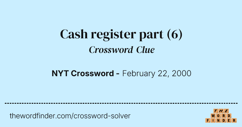 Cash register part crossword clue image