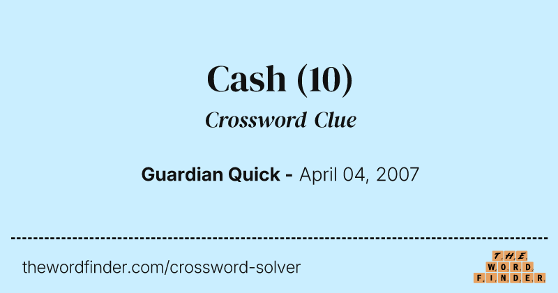 Cash crossword clue image