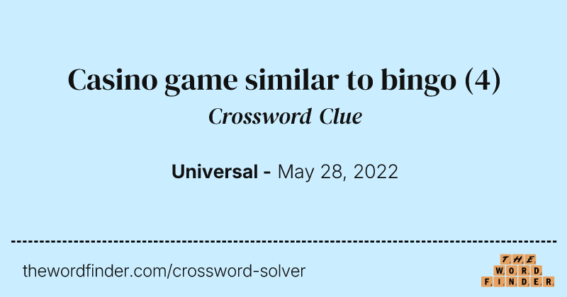 Casino game similar to bingo crossword clue image