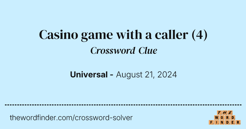 Casino game with a caller crossword clue image