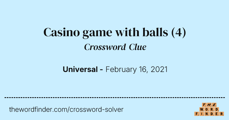 Casino game with balls crossword clue image